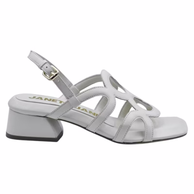 SANDALIAS DE CUERO BLANCO CON TACON
