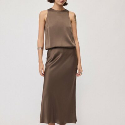 FALDA MIDI DE SATÉN