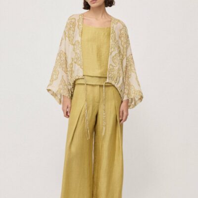 PANTALON PALAZZO CON PINZAS