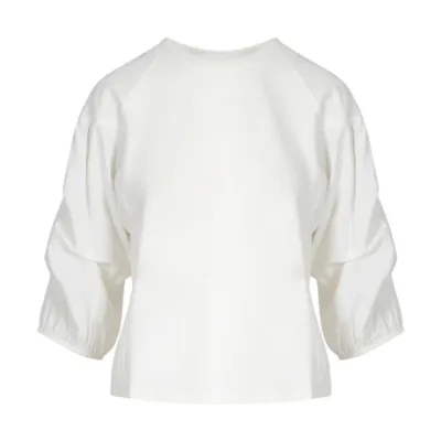 BLUSA CON MANGAS ABULLONADAS MIXTAS