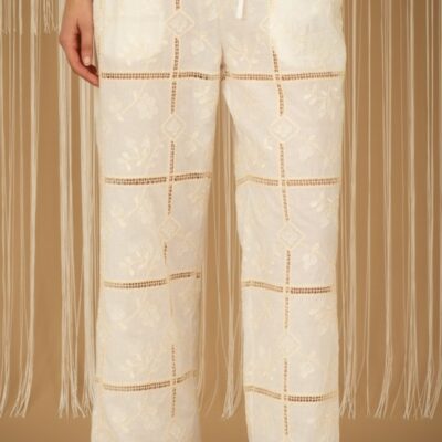 Pantalón algodón encaje