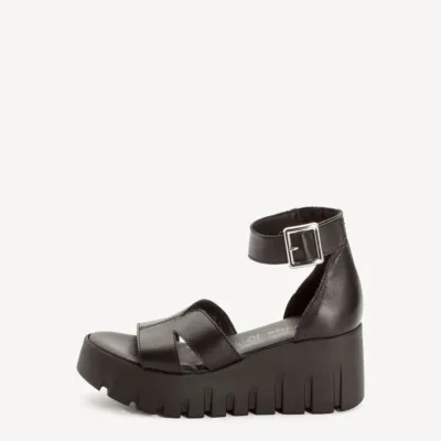 Sandalias de cuña de Piel black